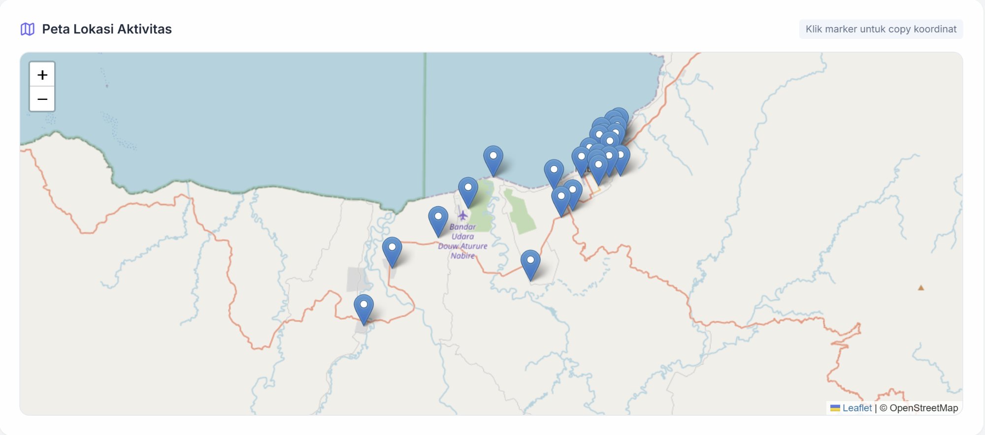 Peta lokasi BTS interaktif — Leaflet OpenStreetMap